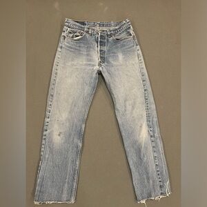 Levi's Light Blue Straight Jeans (Cropped and tailored)